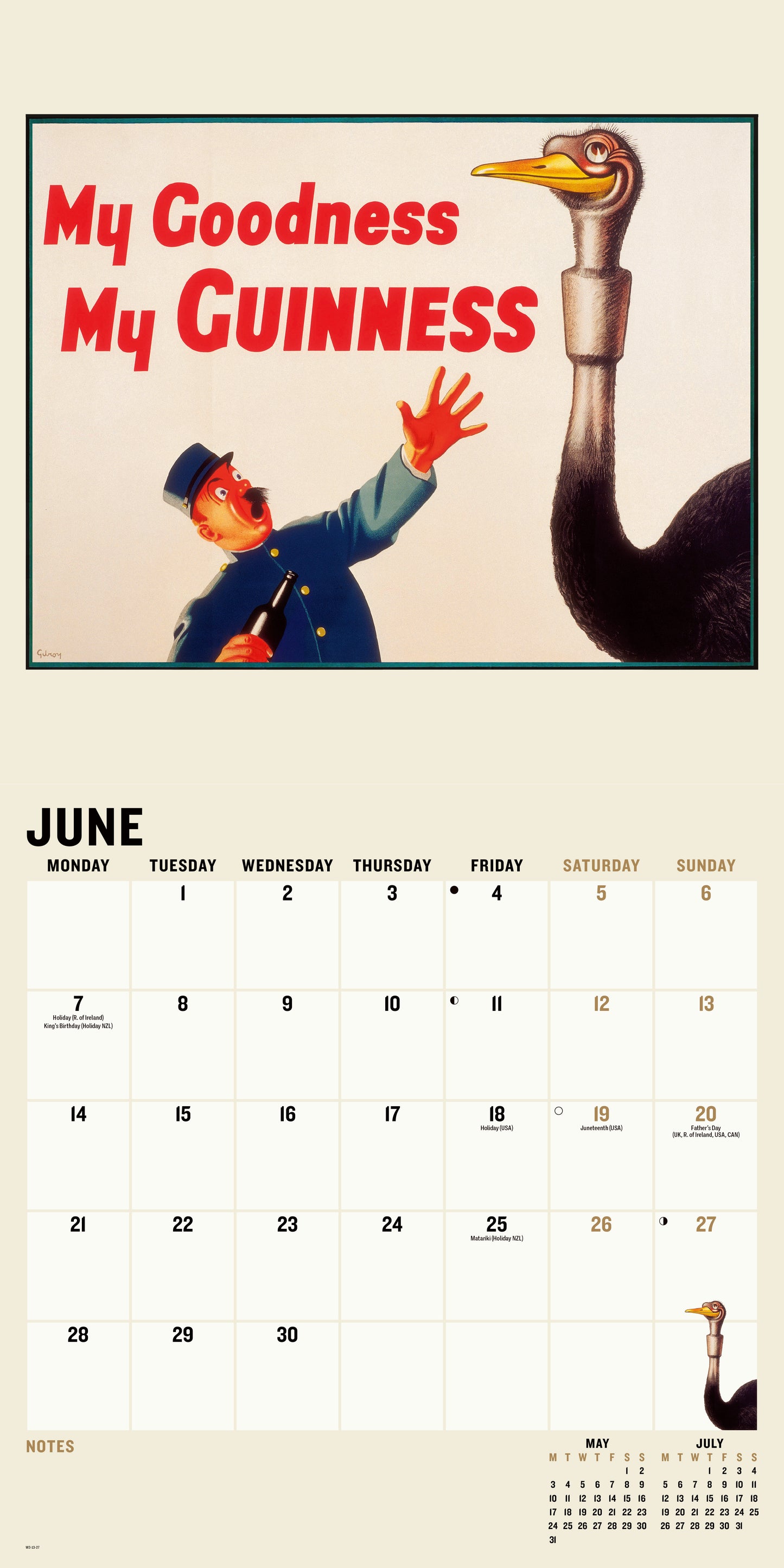 Guinness Poster Art Wall Calendar 2027