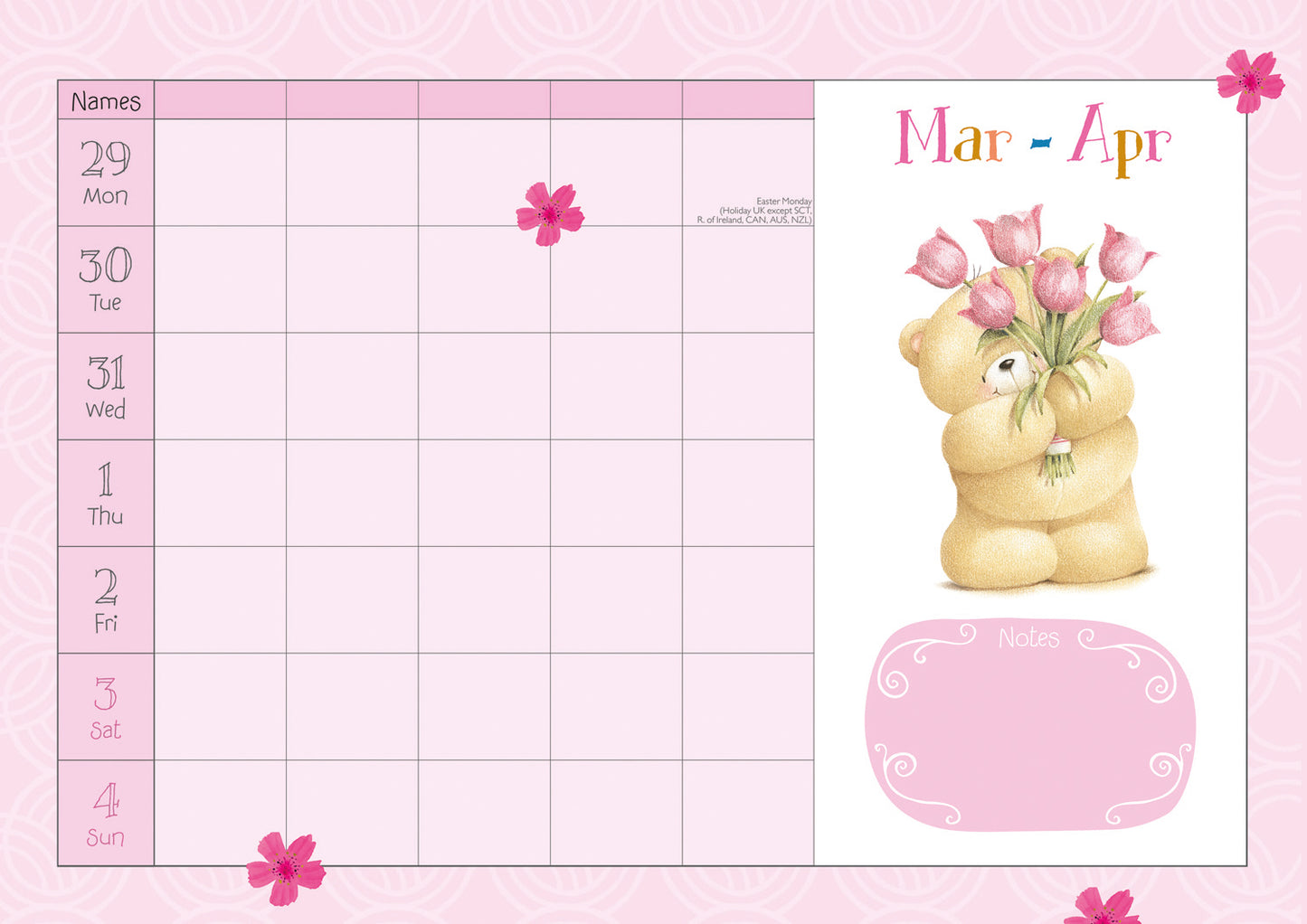 Forever Friends Week-To-View Planner A4 Calendar 2027