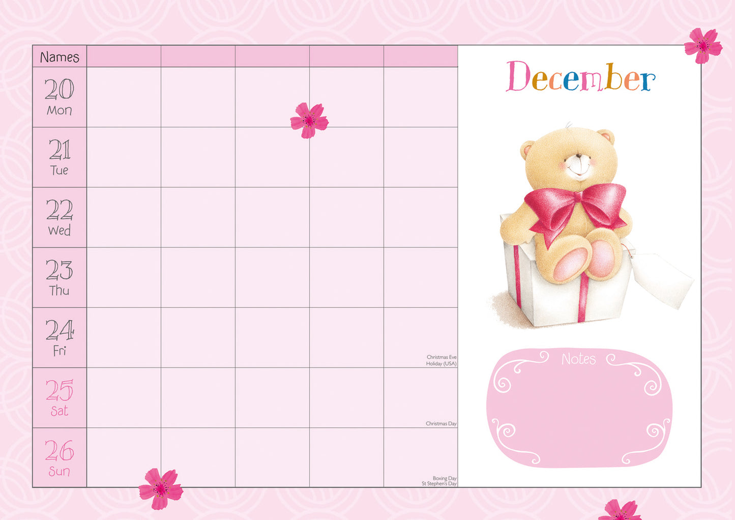 Forever Friends Week-To-View Planner A4 Calendar 2027