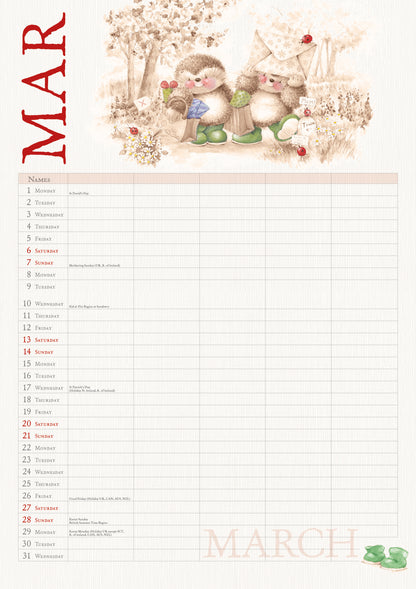 Country Companions MTV Planner A4 Calendar 2027