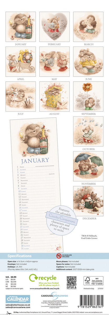 Country Companions Slim Calendar 2027