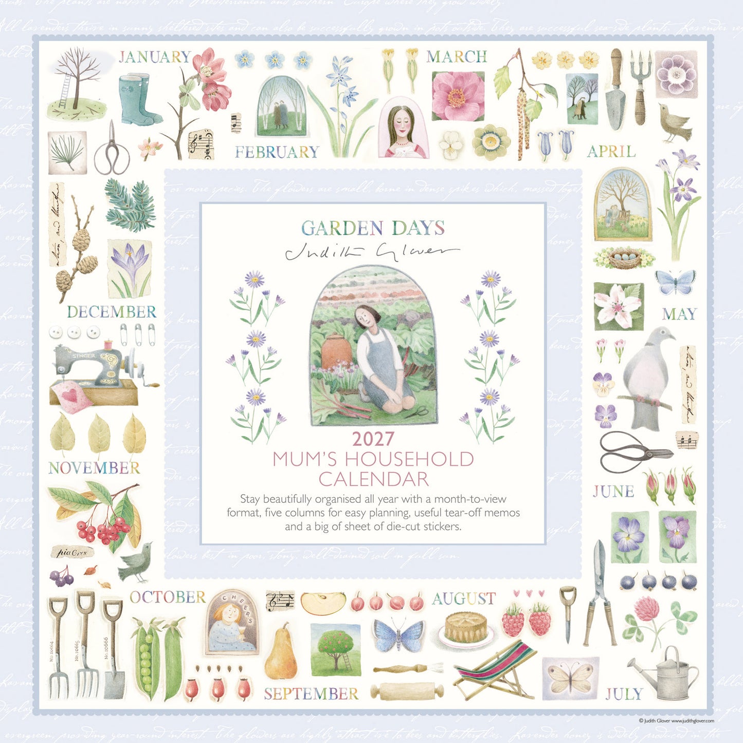 Garden Days Household Planner Wall Calendar 2027