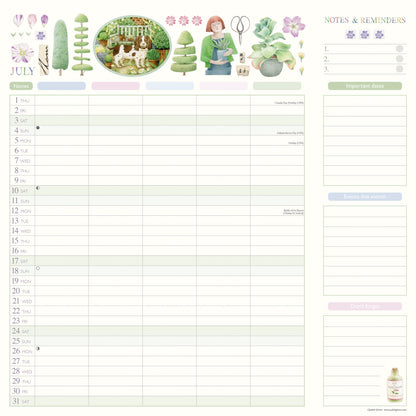 Garden Days Household Planner Wall Calendar 2027