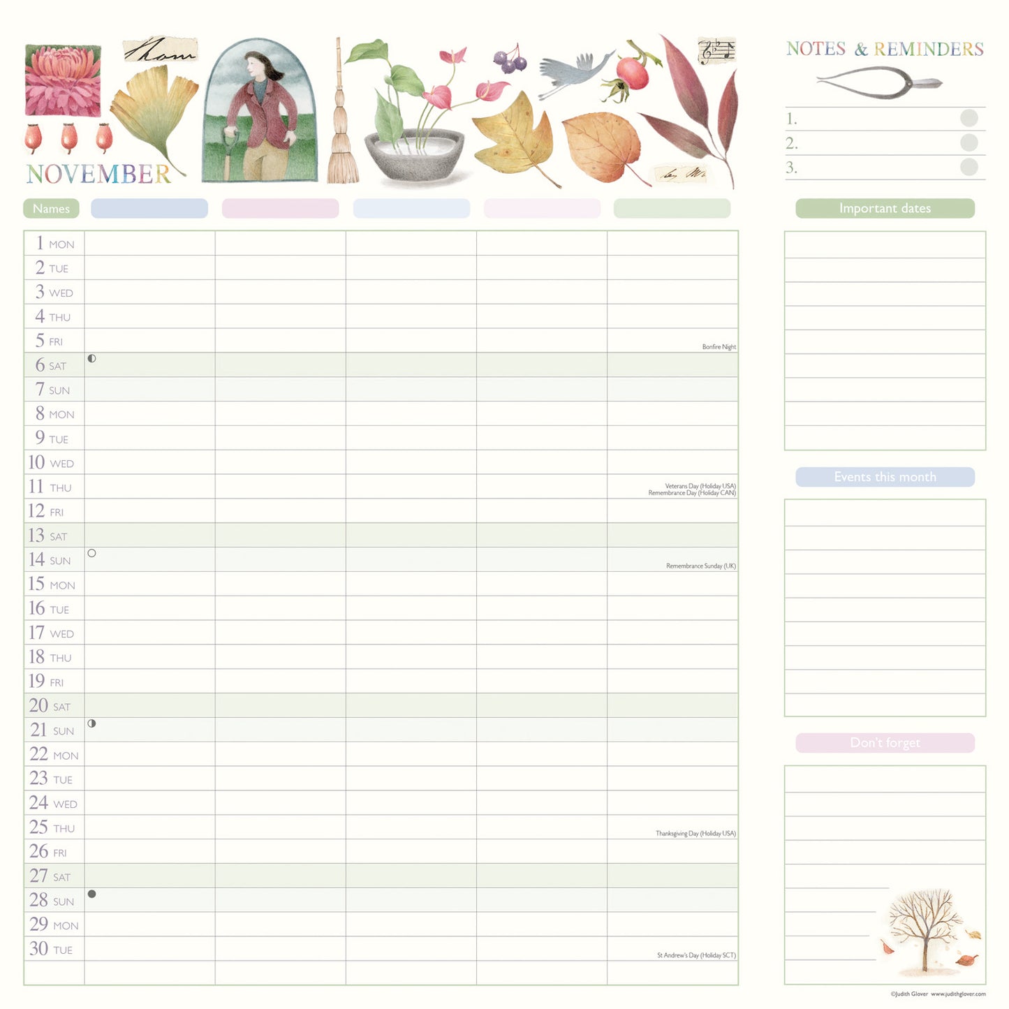 Garden Days Household Planner Wall Calendar 2027