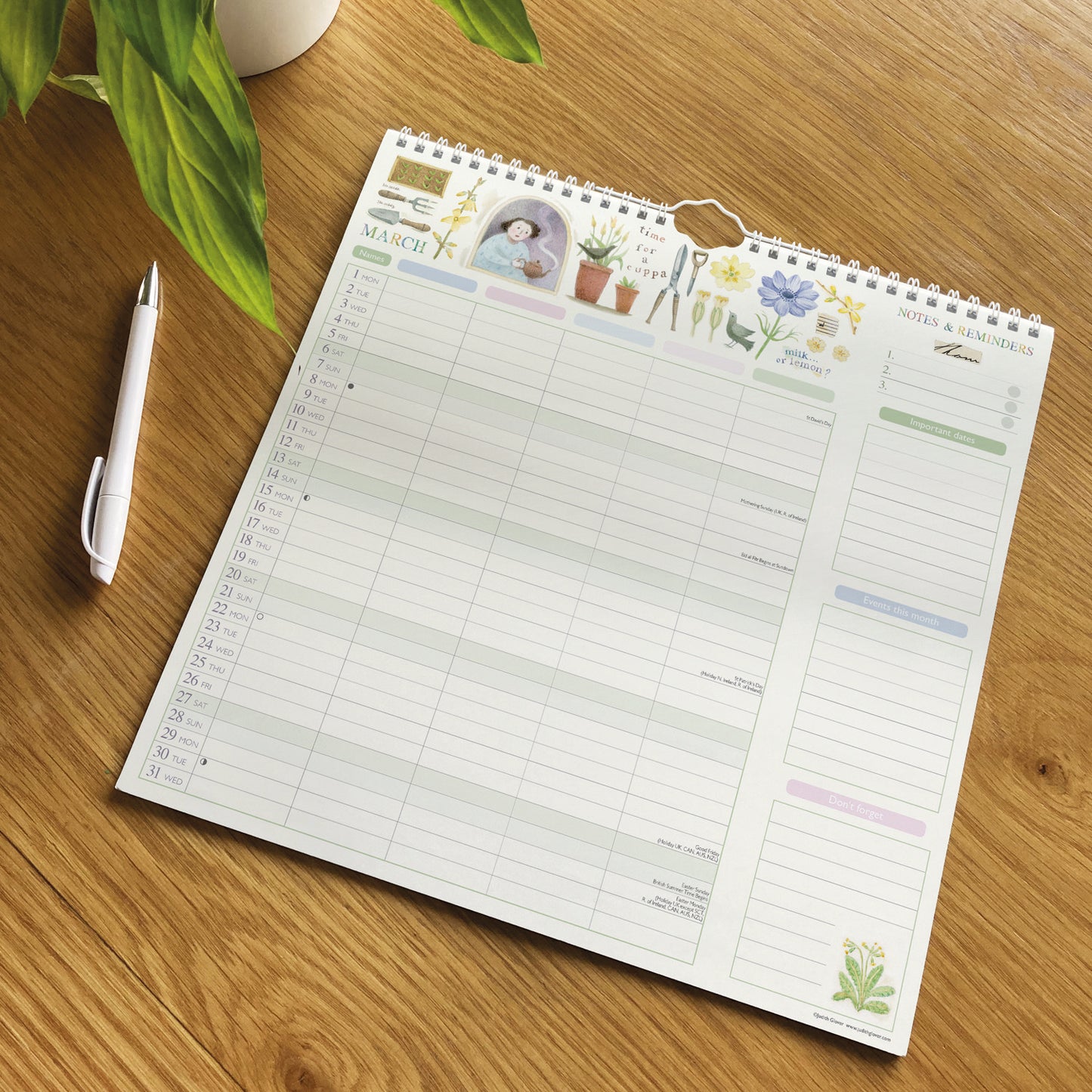 Garden Days Household Planner Wall Calendar 2027