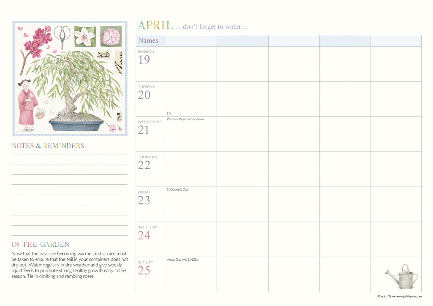 Garden Days Week-To-View Planner A4 Calendar 2027