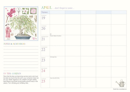 Garden Days Week-To-View Planner A4 Calendar 2027