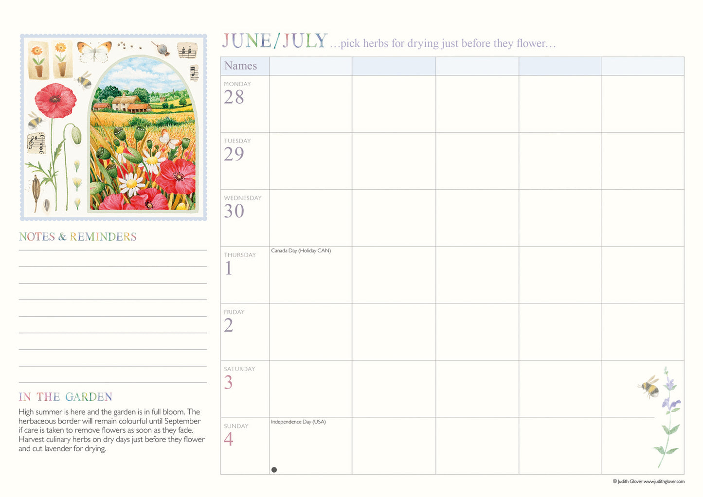 Garden Days Week-To-View Planner A4 Calendar 2027
