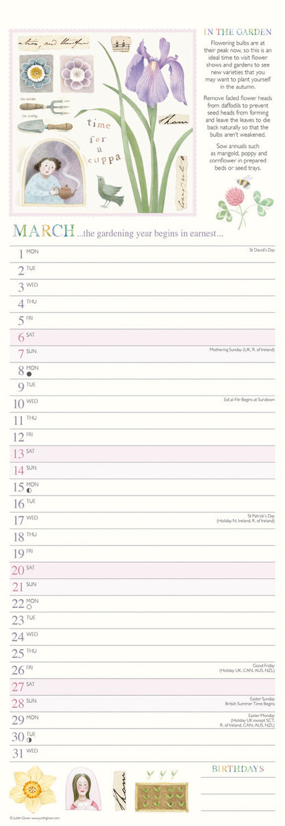 Garden Days Slim Calendar 2027