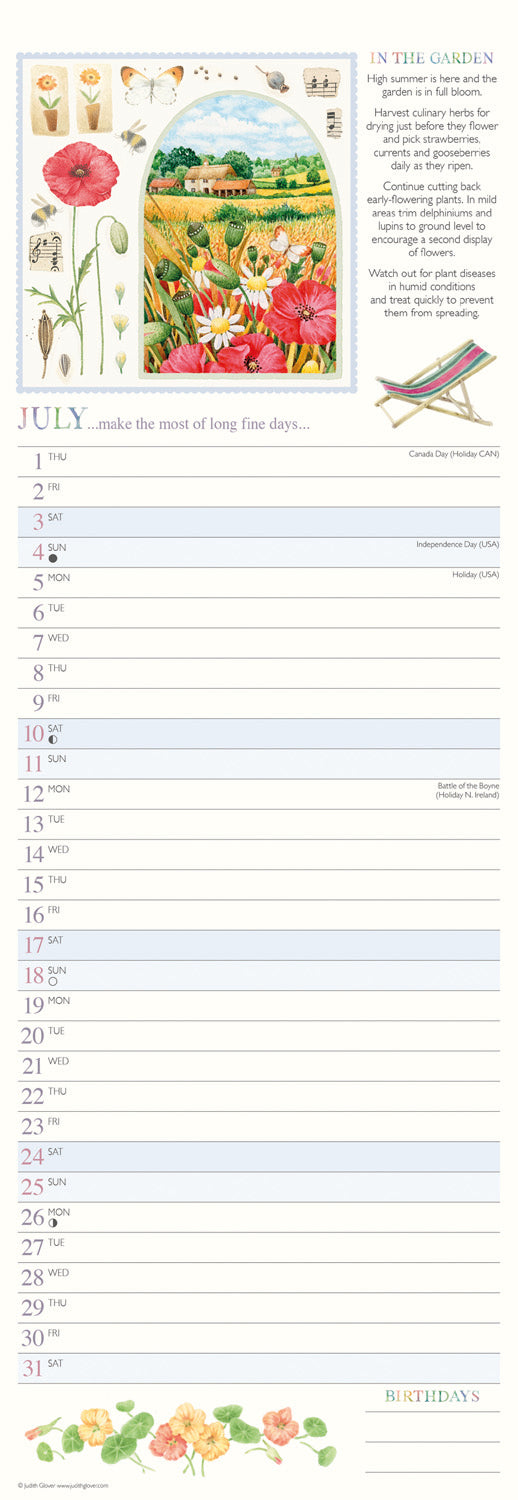 Garden Days Slim Calendar 2027