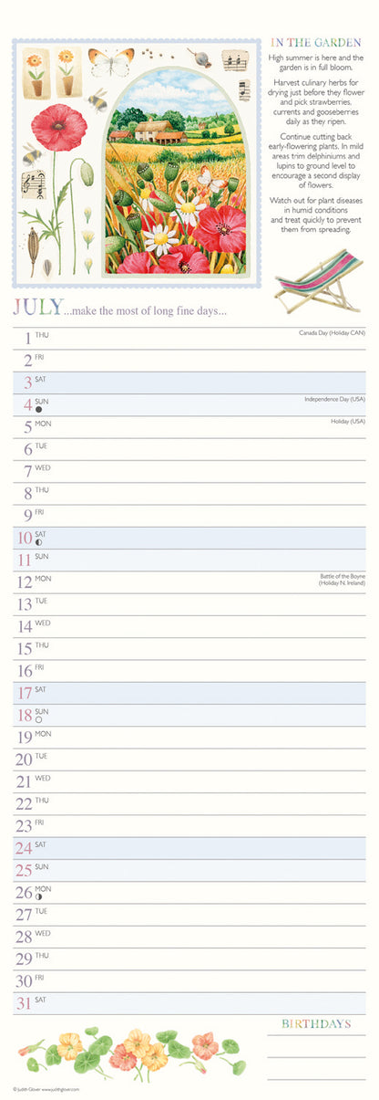 Garden Days Slim Calendar 2027