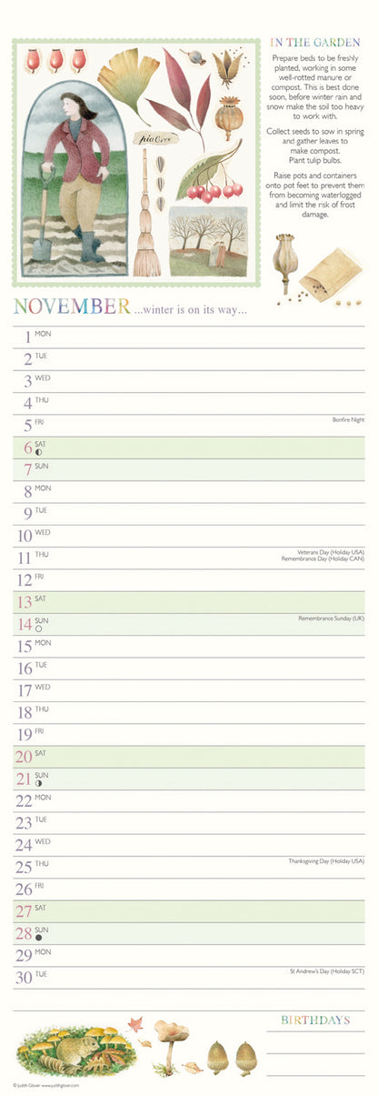 Garden Days Slim Calendar 2027