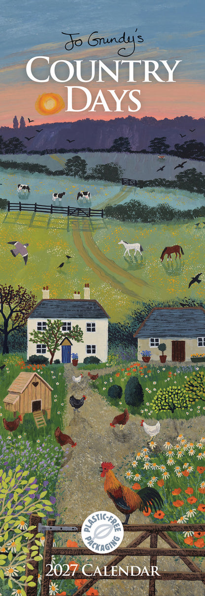 Country Days, Jo Grundy Slim Calendar 2027
