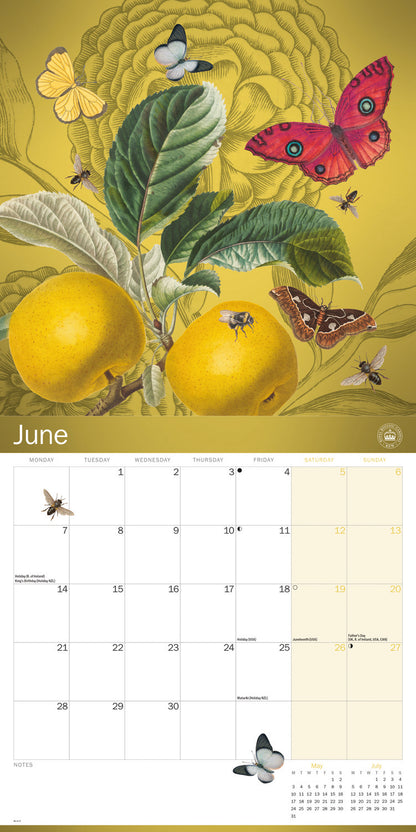 Royal Botanic Gardens Kew Floral Illustrated Wall Calendar 2027