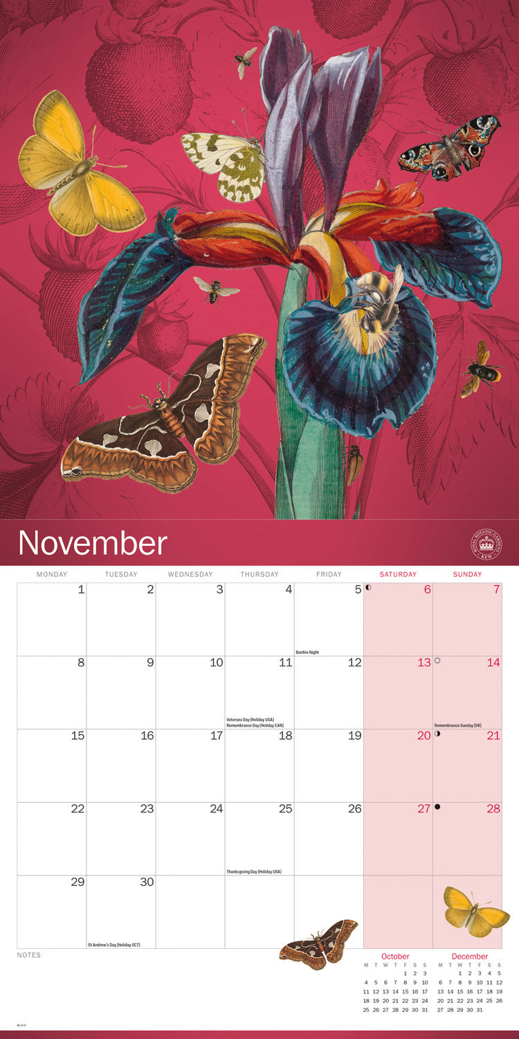 Royal Botanic Gardens Kew Floral Illustrated Wall Calendar 2027