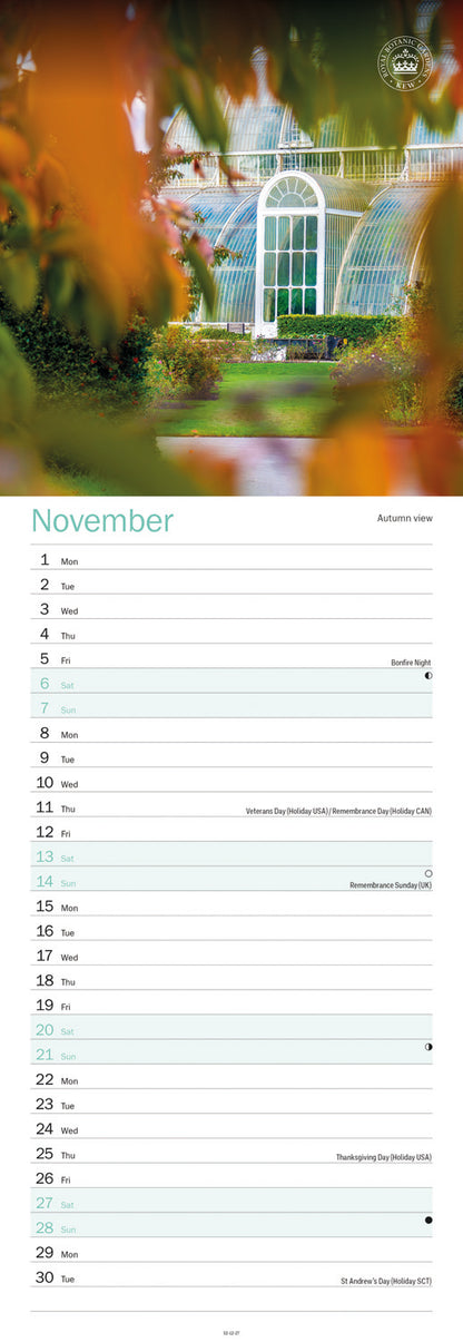 Royal Botanic Gardens Kew, Kew in Colour Slim Calendar 2027