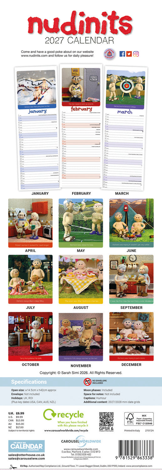Nudinits Slim Calendar 2027