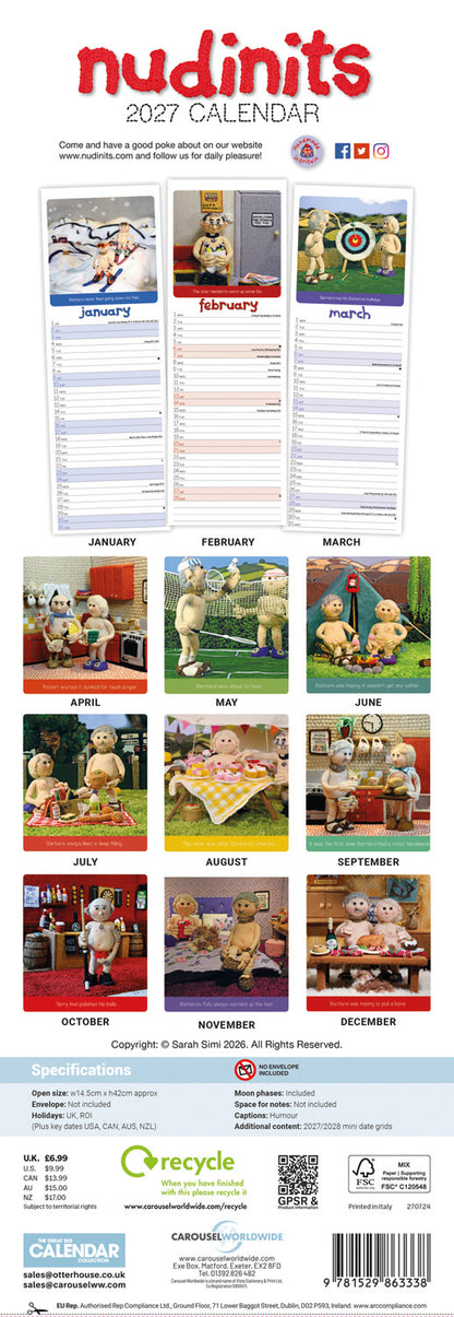 Nudinits Slim Calendar 2027