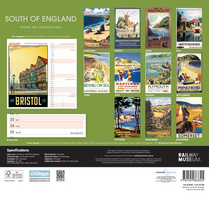 South of England Poster Art NRM Wiro Wall Calendar 2027