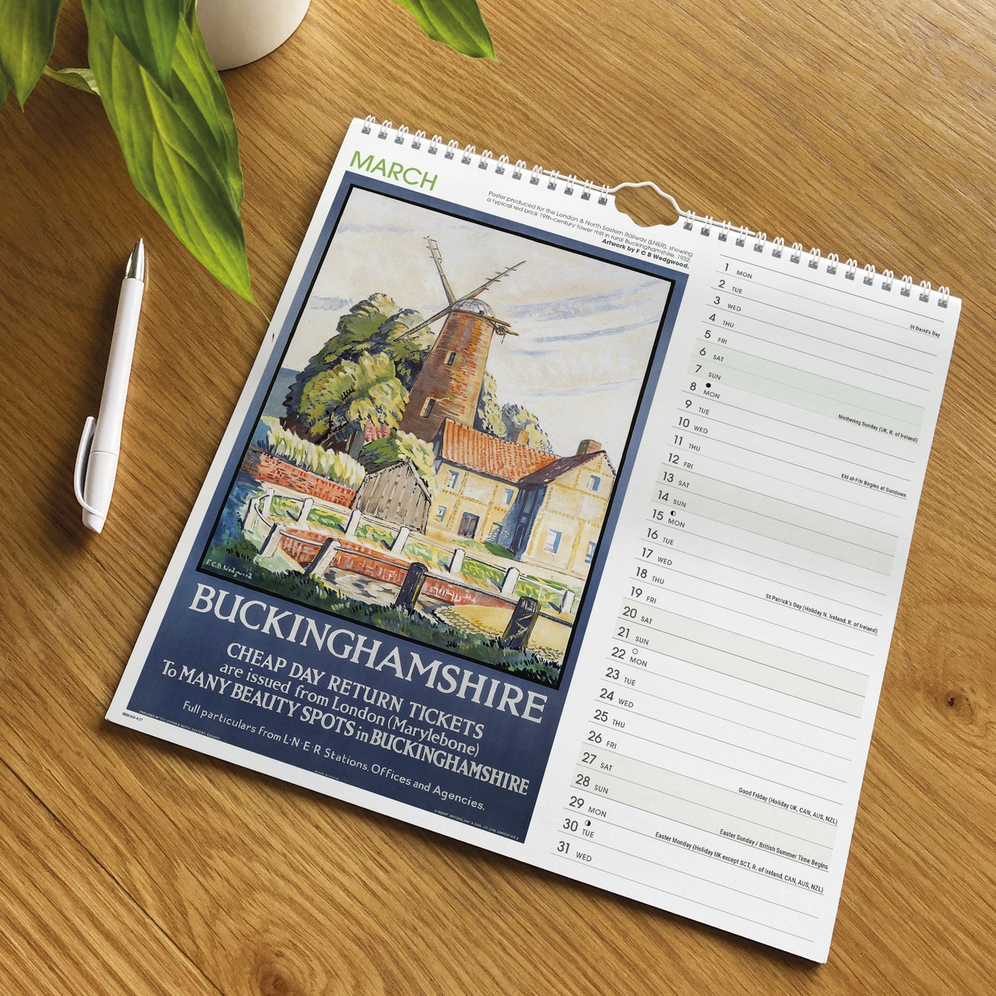 South of England Poster Art NRM Wiro Wall Calendar 2027
