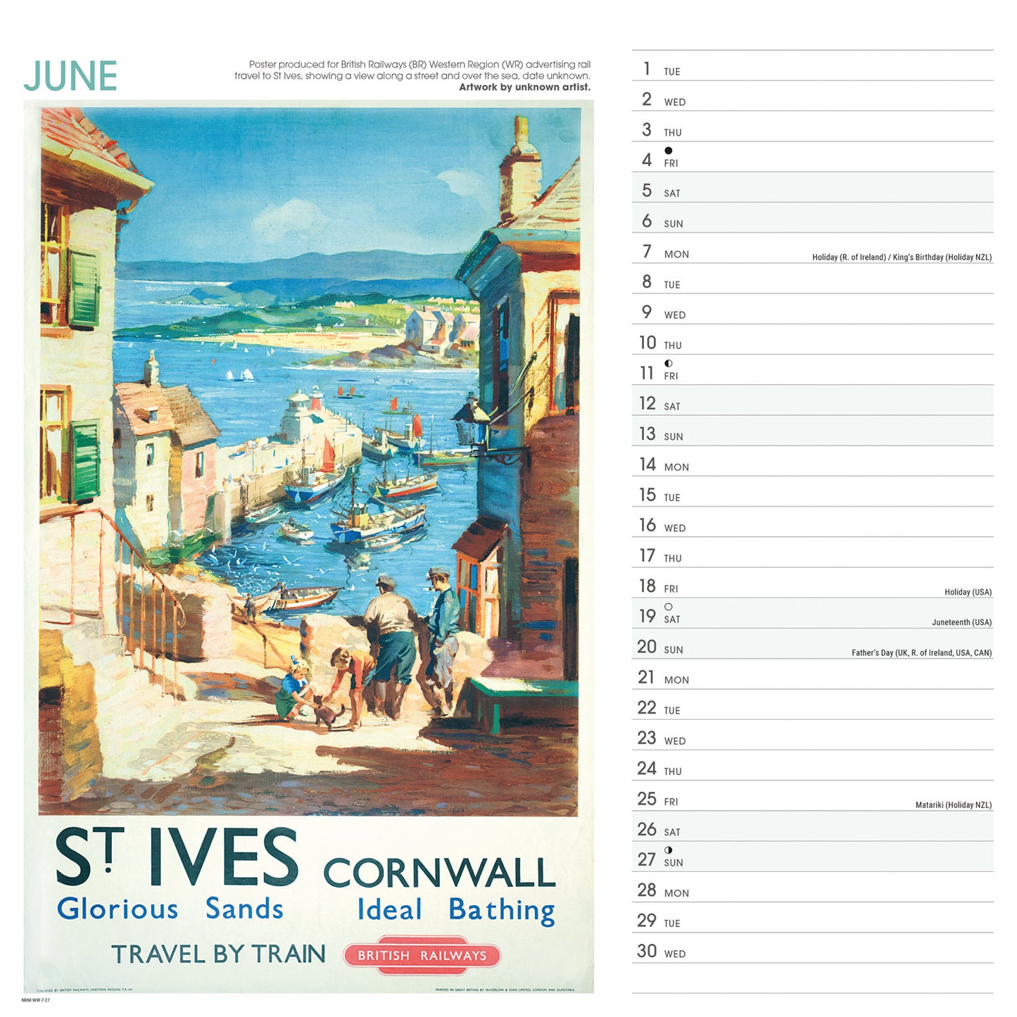 Seaside Memories NRM Wiro Wall Calendar 2027