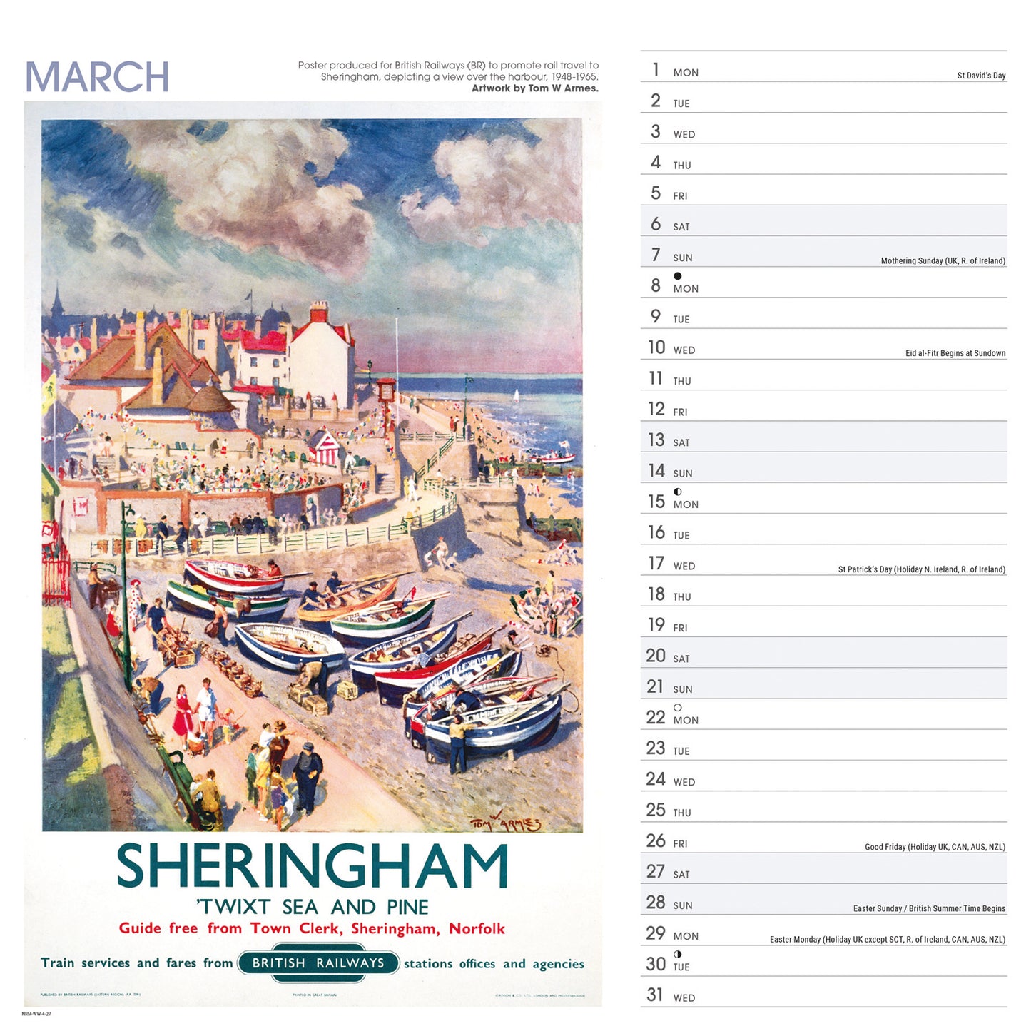 East Anglia Poster Art NRM Wiro Wall Calendar 2027