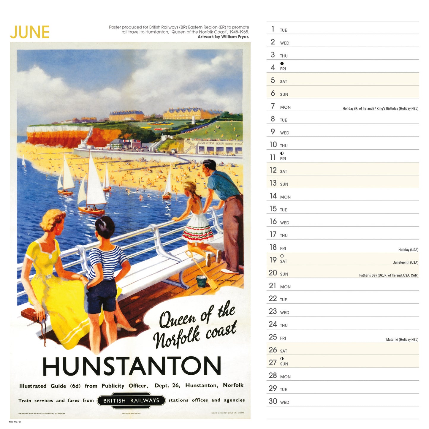 East Anglia Poster Art NRM Wiro Wall Calendar 2027