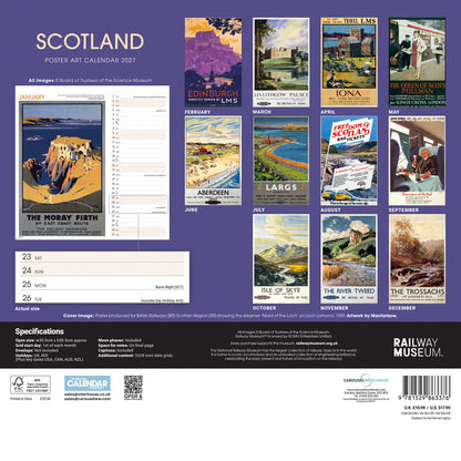 Scotland Poster Art NRM Wiro Wall Calendar 2027