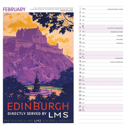 Scotland Poster Art NRM Wiro Wall Calendar 2027