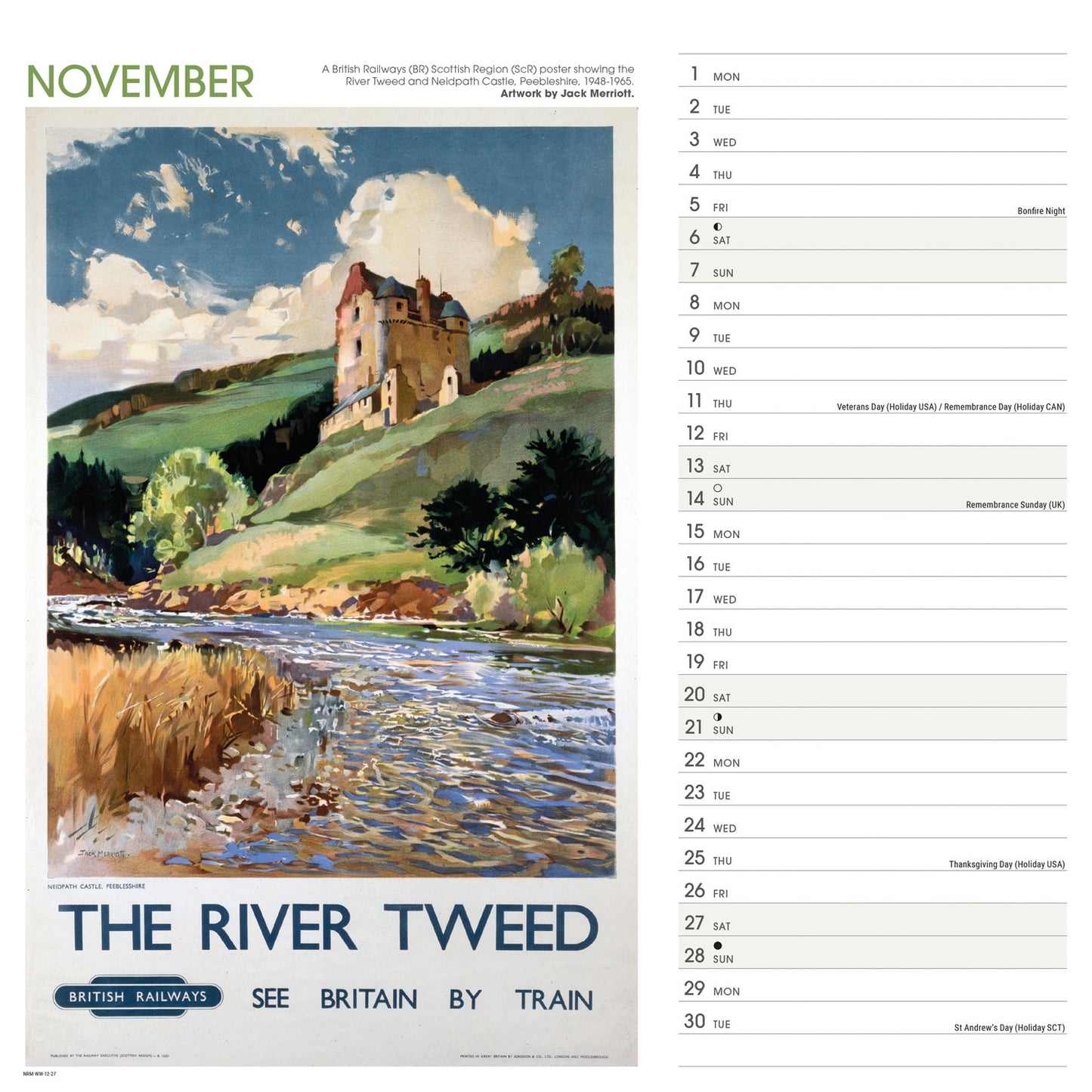 Scotland Poster Art NRM Wiro Wall Calendar 2027
