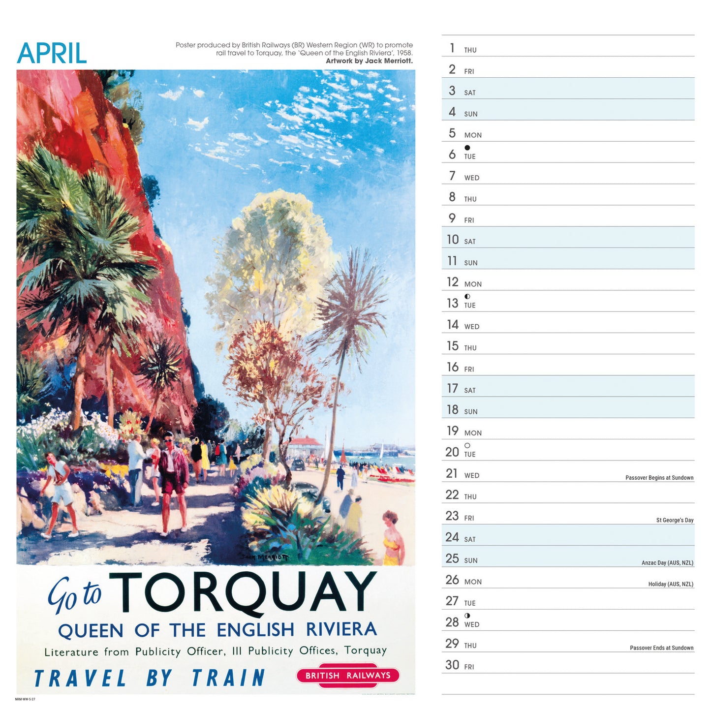 West Country Poster Art NRM Wiro Wall Calendar 2027