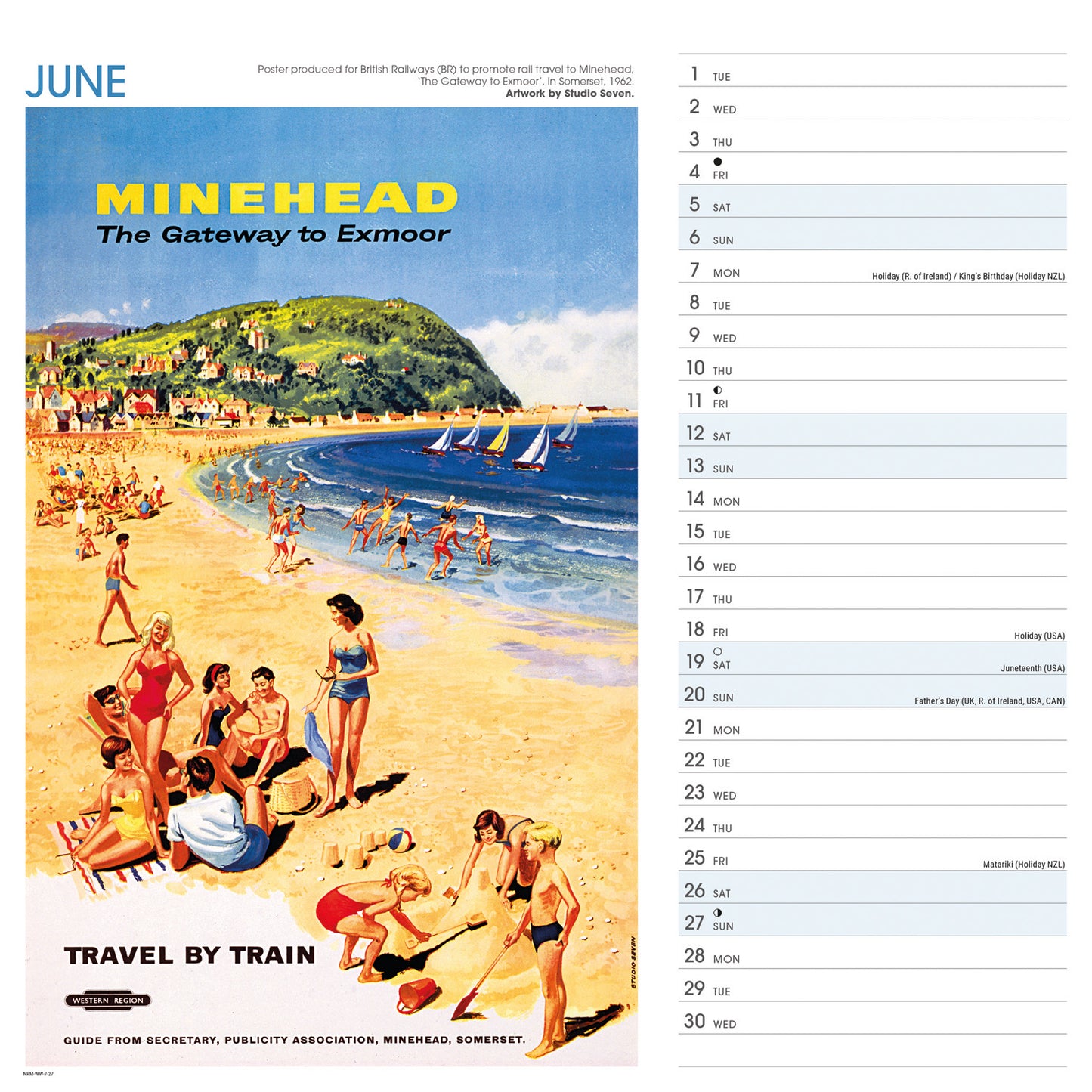 West Country Poster Art NRM Wiro Wall Calendar 2027