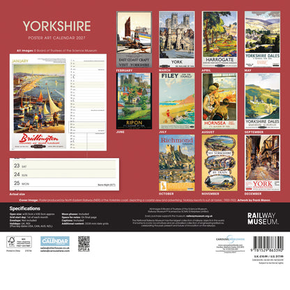 Yorkshire Poster Art NRM Wiro Wall Calendar 2027