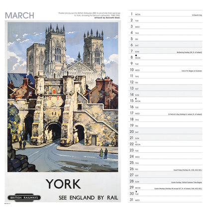 Yorkshire Poster Art NRM Wiro Wall Calendar 2027