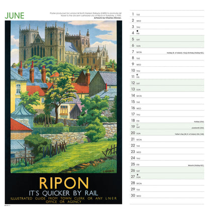Yorkshire Poster Art NRM Wiro Wall Calendar 2027