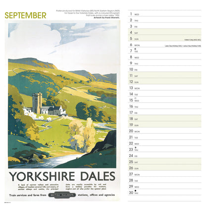 Yorkshire Poster Art NRM Wiro Wall Calendar 2027