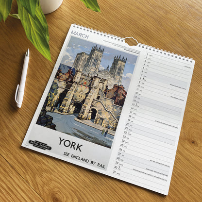 Yorkshire Poster Art NRM Wiro Wall Calendar 2027