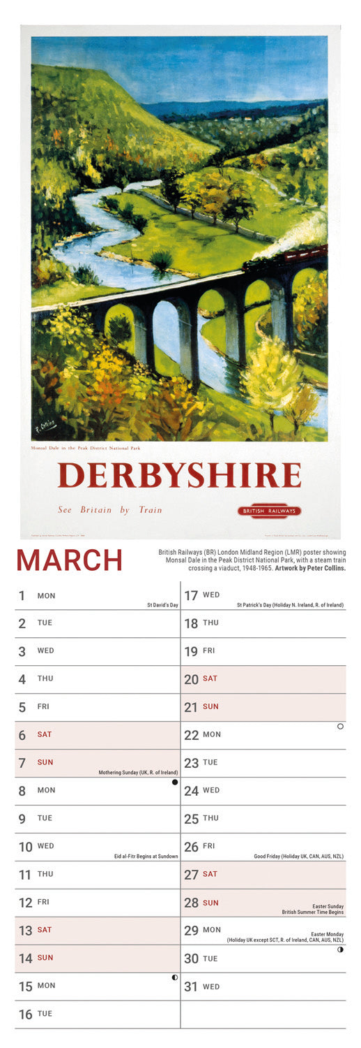 Railway Poster Art NRM Slim Calendar 2027