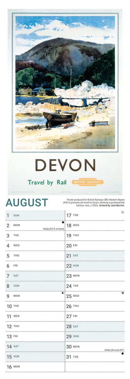 Railway Poster Art NRM Slim Calendar 2027