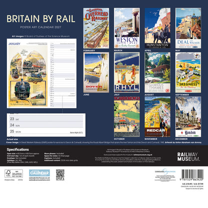 Britain By Rail NRM Wiro Wall Calendar 2027