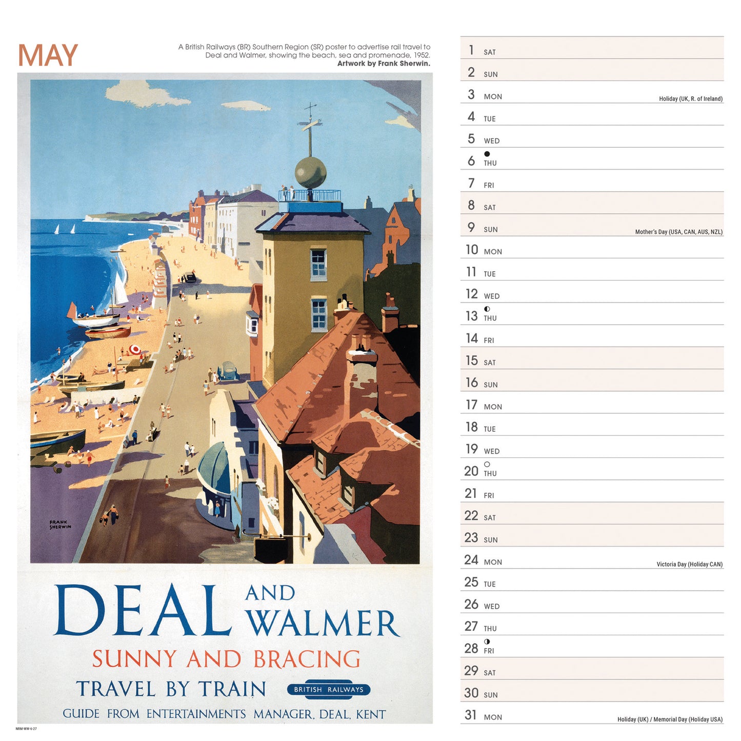 Britain By Rail NRM Wiro Wall Calendar 2027