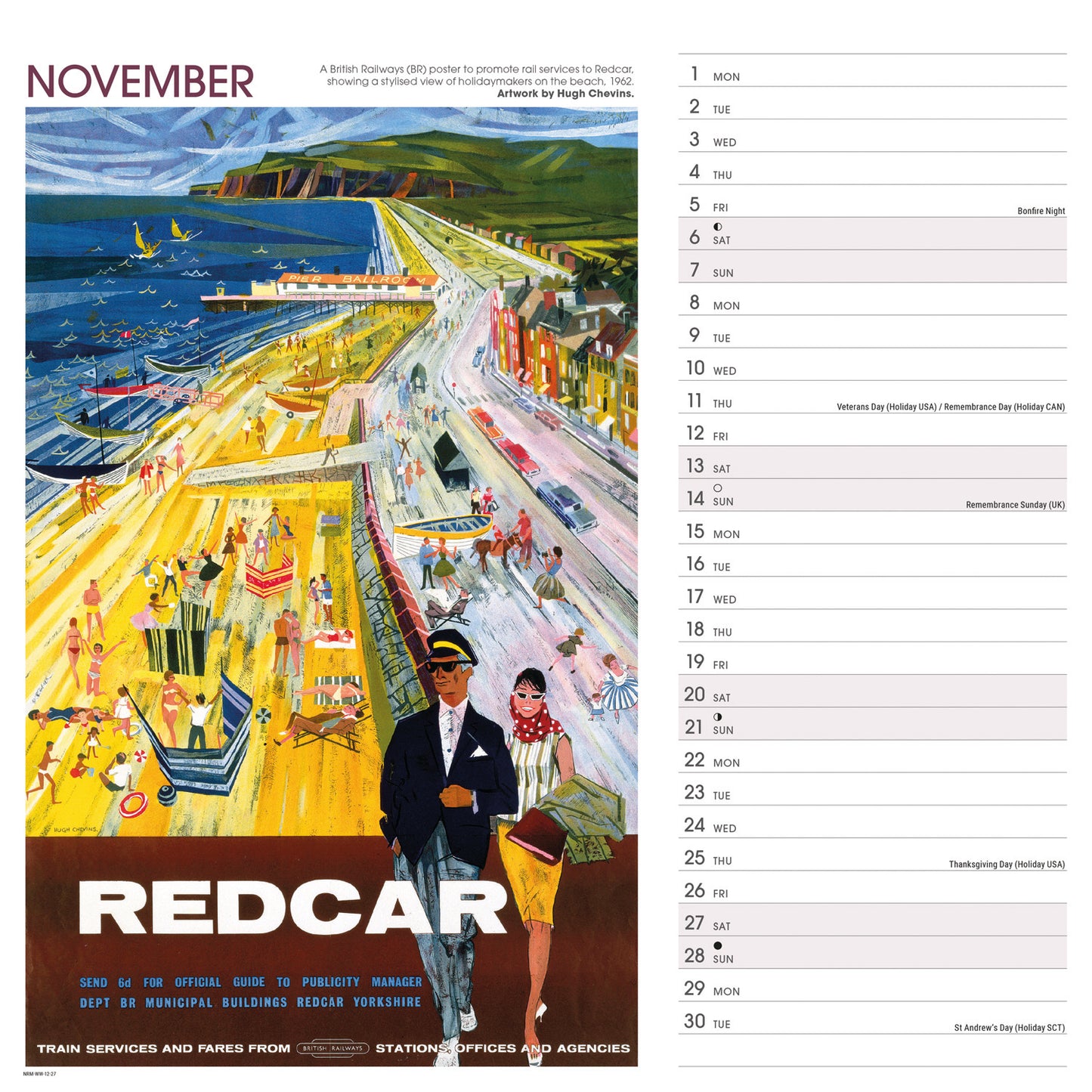 Britain By Rail NRM Wiro Wall Calendar 2027