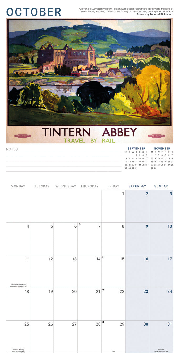 Railway Poster Art NRM Wall Calendar 2027