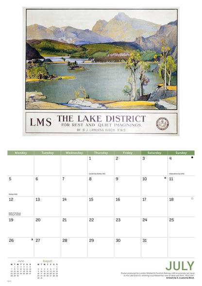 Vintage Railway Posters NRM A4 Calendar 2027