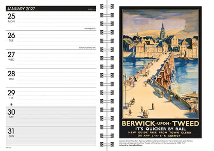 Vintage Railway Posters NRM A5 Diary 2027
