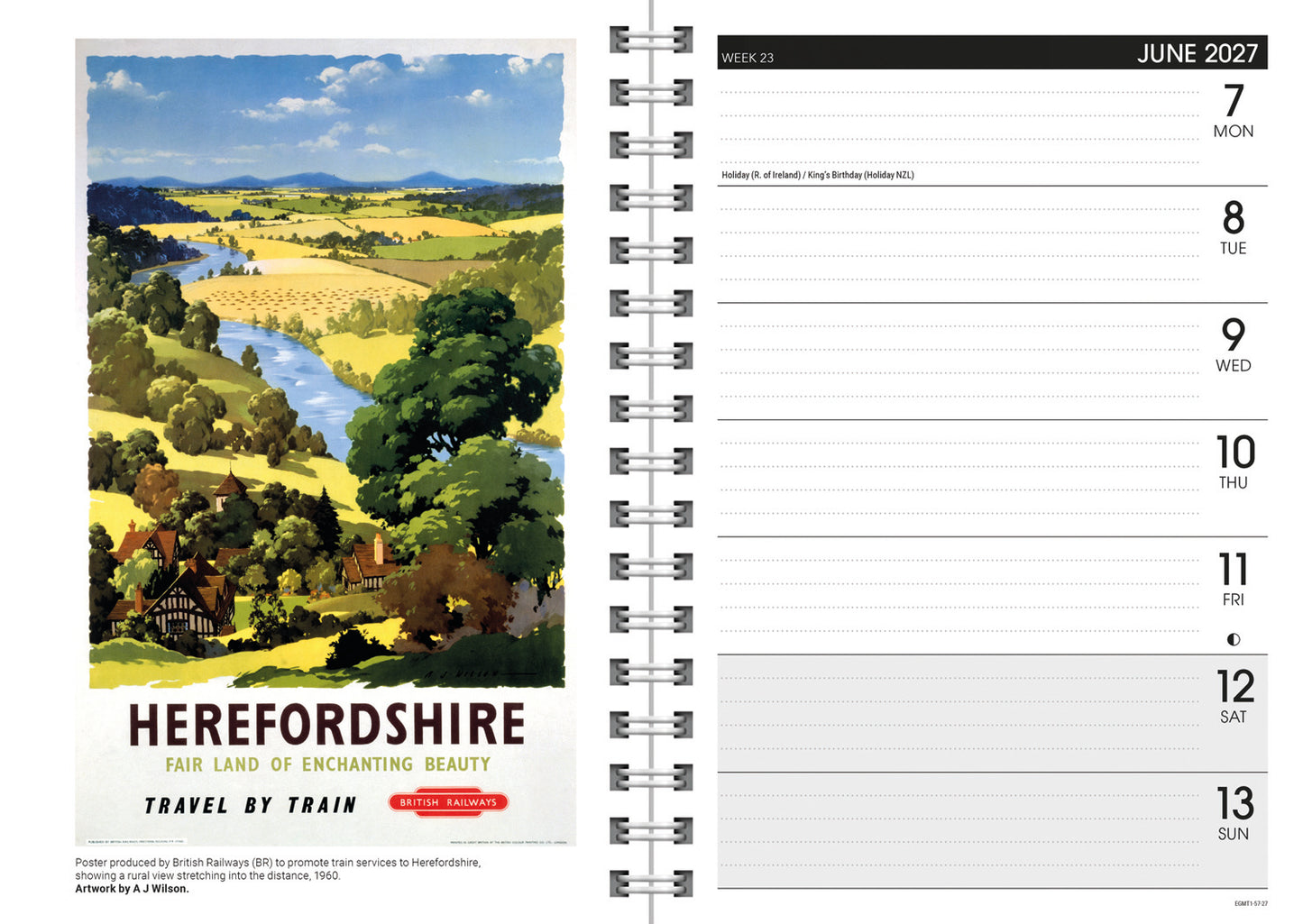 Vintage Railway Posters NRM A5 Diary 2027