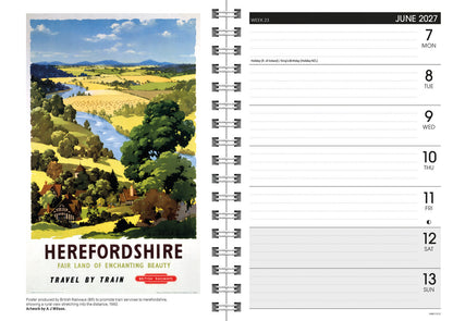 Vintage Railway Posters NRM A5 Diary 2027