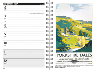 Vintage Railway Posters NRM A5 Diary 2027