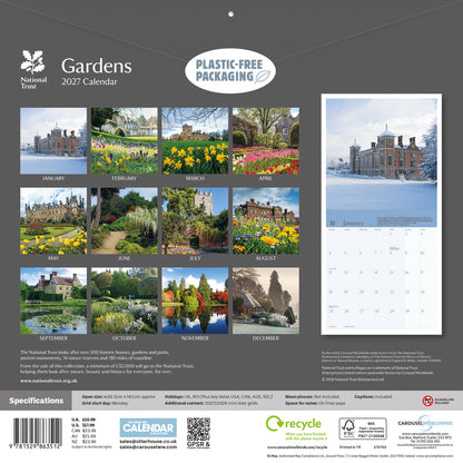 Gardens National Trust Wall Calendar 2027