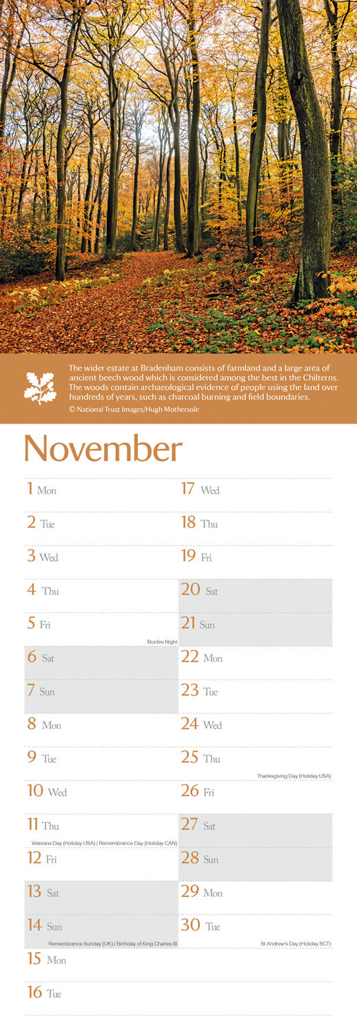 Coast & Countryside National Trust Slim Calendar 2027